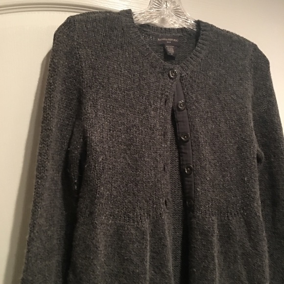 Banana Republic Grey Open Front Wool Cardigan - Picture 2 of 4
